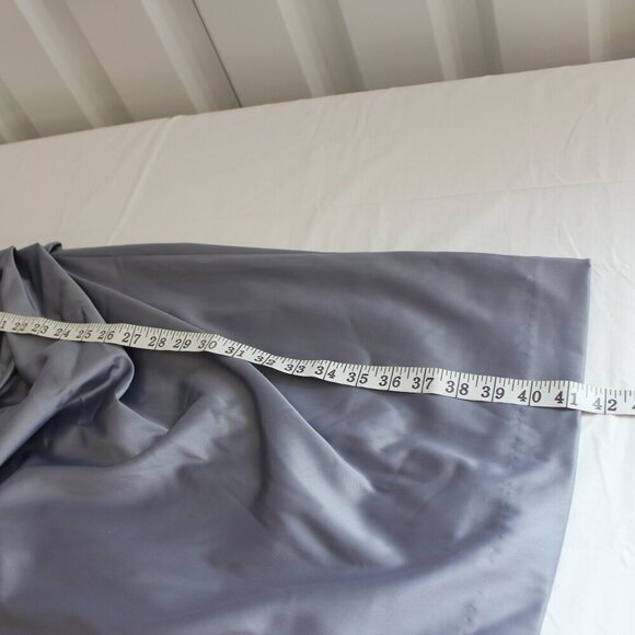 Suzi Chin Womens Silver Satin Stretch V Neck Ruched Waist Dress Size 8 NWT - Picture 8 of 9